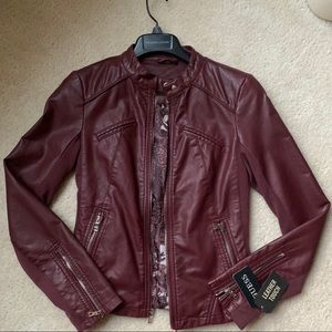 Maroon Wilson's Leather Moto Jacket XS